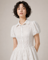 KARMA女士翻領水溶蕾絲連身裙