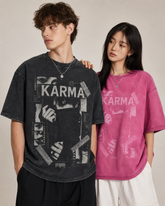KARMA 男士女士oversize復古水洗舊舖純棉短袖TEE-Hidden Frame