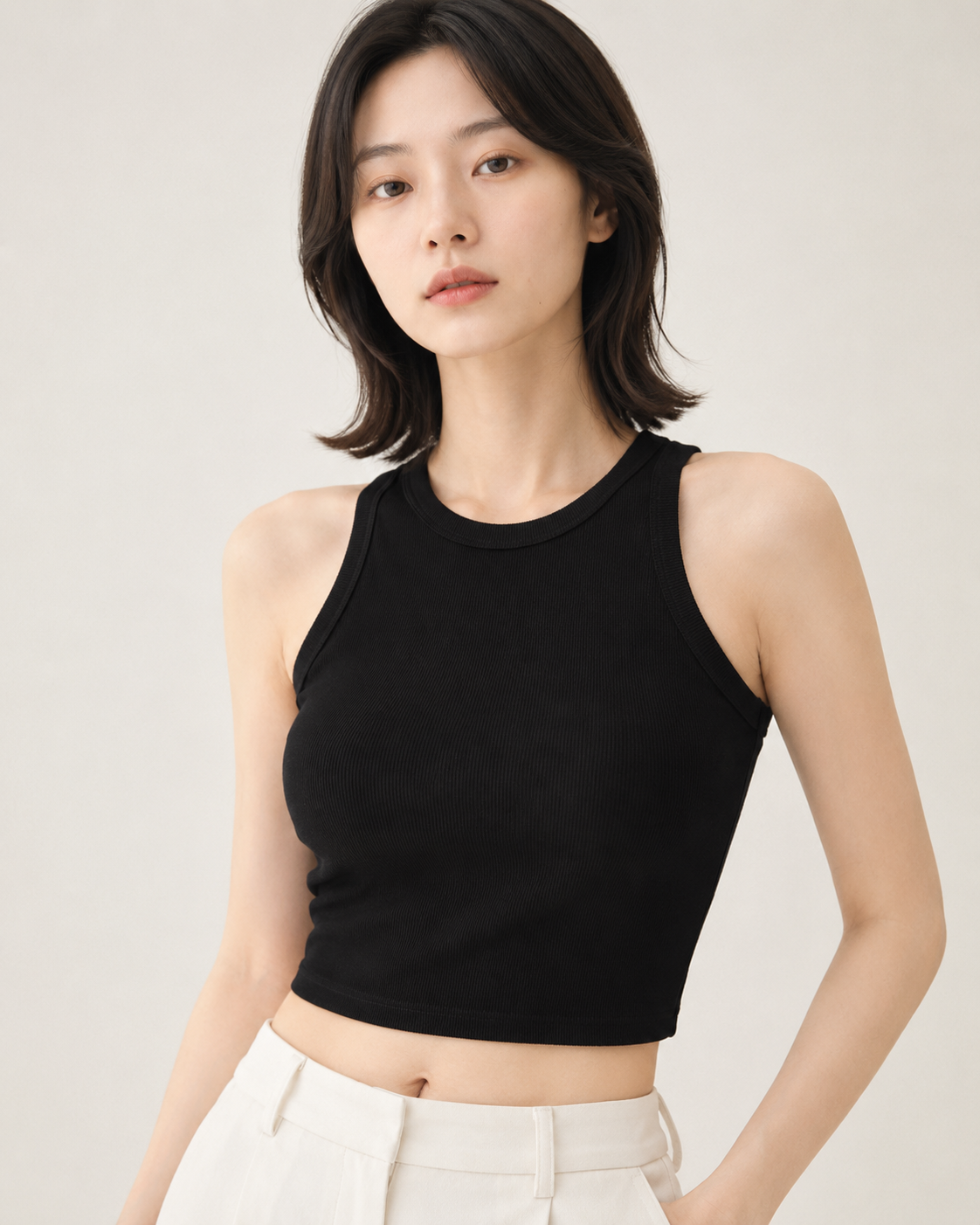 KARMA 女士短款修身無袖露背短袖
