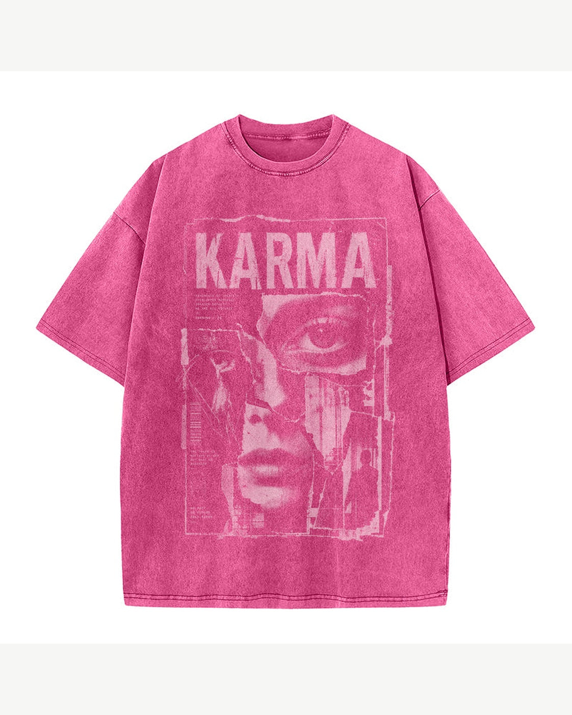 KARMA 男士女士oversize復古水洗舊舖純棉短袖TEE-Fragmented Gaze